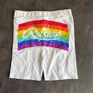 Young & Reckless Rainbow Print  Bike Shorts M